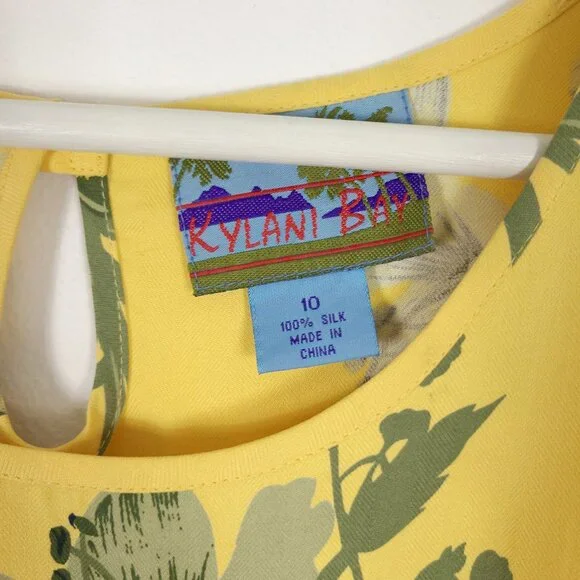 Vintage Silk Tropical Pattern Maxi Dress - Picture 4 of 8